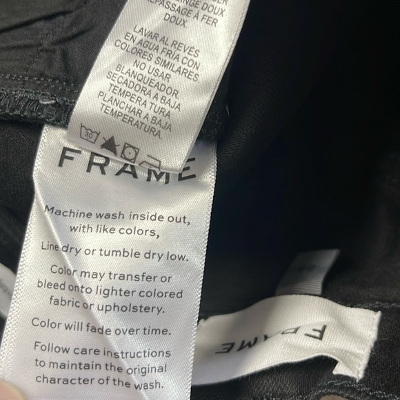 Frame Denim Le Vintage Bermuda Black Shorts Size 24 - Picture 14 of 16